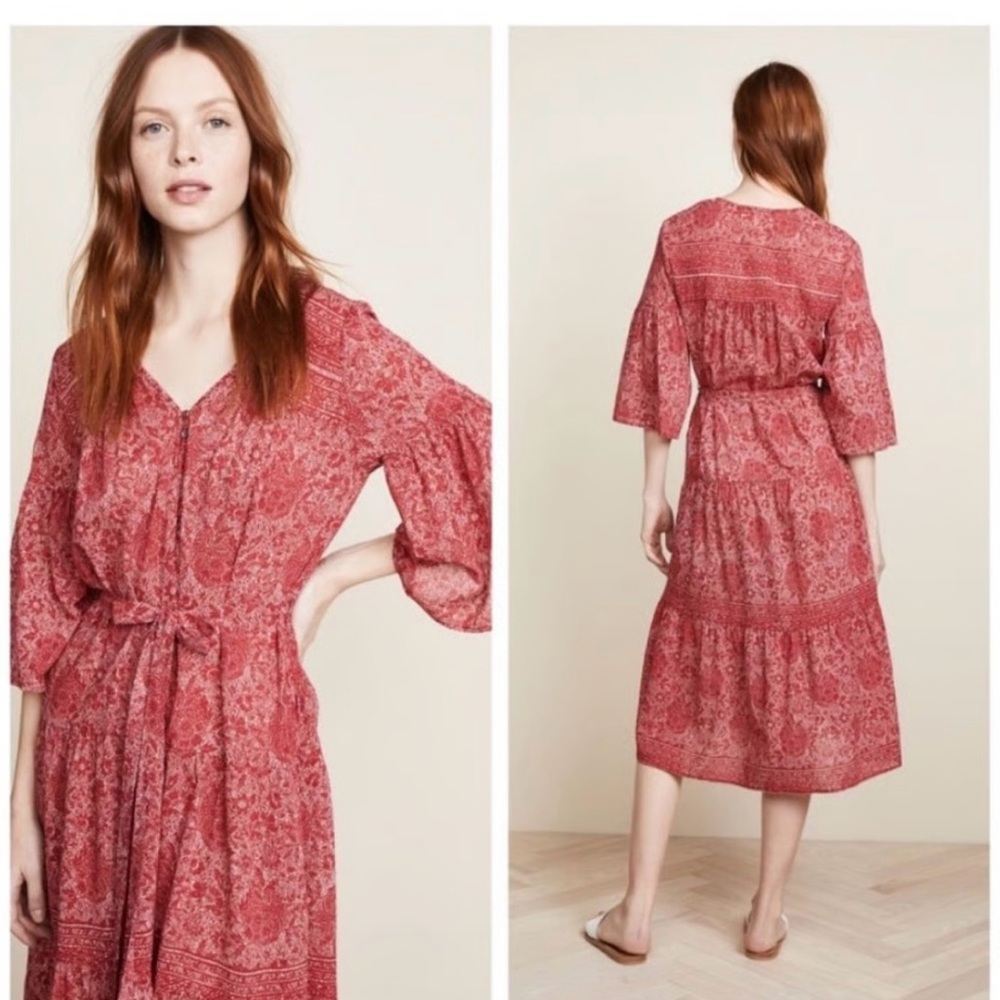 Moving Sale! Everything $30 XirenaLyta Red Cotton Floral dress Sz M
